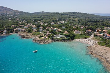 Fototapeta na wymiar 4k Mallorca Island Spain Aerial view Alcúdia - Best beaches