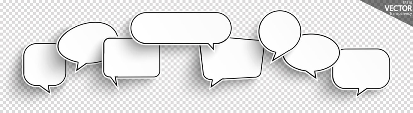 speech bubbles with shadow row