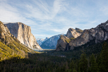 Fototapeta premium Winter landscape in Yosemite National Park, Unites States Of America