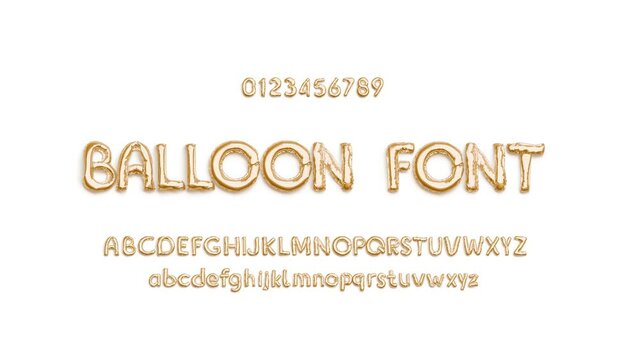 Inflation and deflation balloon font with numbers, capital, lowercase alphabet