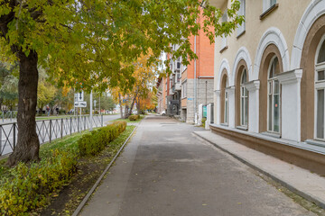 NOVOSIBIRSK, RUSSIA-09 October  2021:  Timiryazeva street 