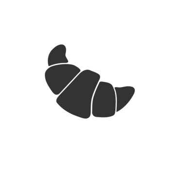 Croissant icon. Flat vector illustration in black on white background