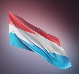 Abstract Luxembourg Flag 3D Rendering (3D Artwork)