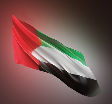 Abstract UAE Flag 3D Rendering (3D Artwork)