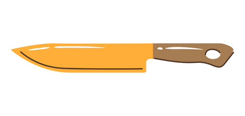 Illustration of cooking knife. Stylized kitchen and restaurant utensil.