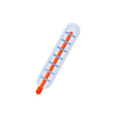 medical thermometer isolated illustration. thermometer flat icon on white background. thermometer clipart.