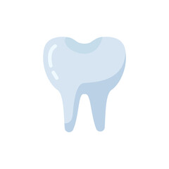Tooth isolated illustration. Tooth flat icon on white background. Tooth clipart.