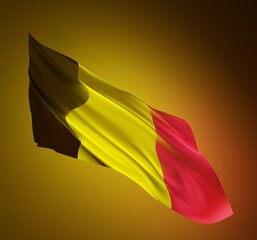 Abstract Belgium Flag 3D Rendering (3D Artwork)