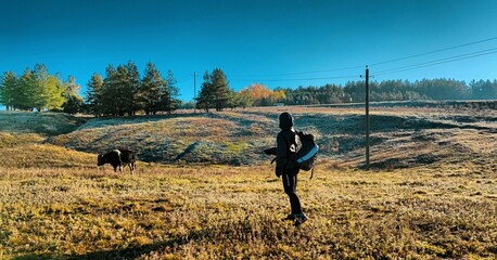 person running in the field