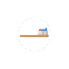 Toothbrush isolated illustration. Toothbrush flat icon on white background. Tooth brush clipart.