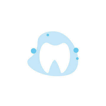 Tooth isolated illustration. Tooth flat icon on white background. Tooth clipart.