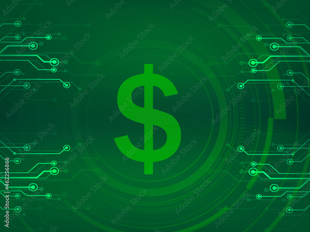 Poster 2d rendering usd dollar symbol