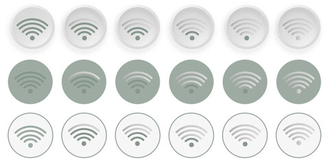 18 WiFi icons set, vector, flat