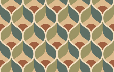 Seamless vector pastel pattern. Wrapping paper pattern. Template for fabric. Stylish background for cards. Modern geometric textile design. Olive colors. Backdrop. Wallpapers. Tiles.