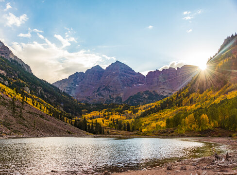 Sunset in the fall 