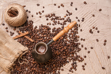 coffee bean background postcard