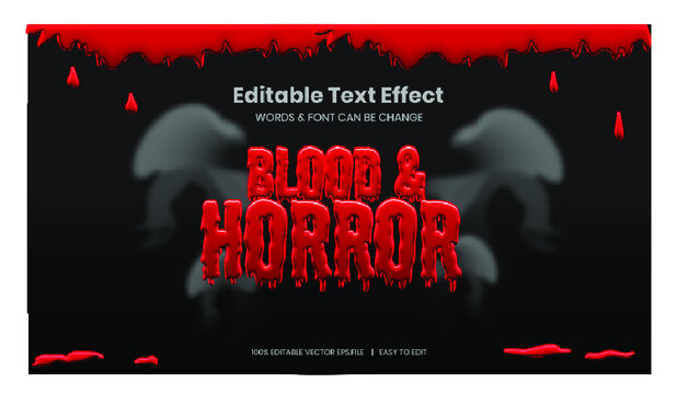 Blood and horror editable text