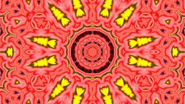 A kaleidoscopic futuristic animation in vibrant colors