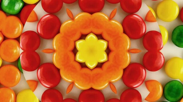 A kaleidoscopic futuristic animation in vibrant colors