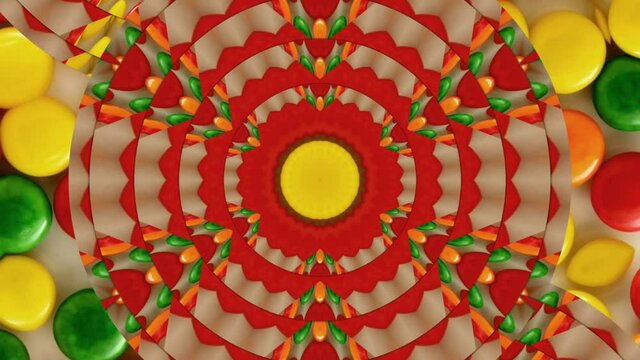 A kaleidoscopic futuristic animation in vibrant colors