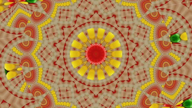 A kaleidoscopic futuristic animation in vibrant colors