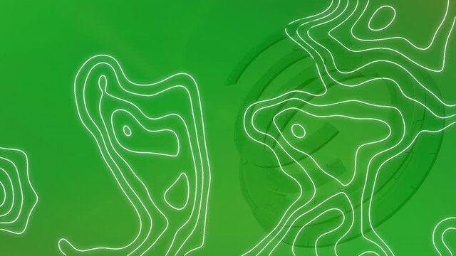 Animation of isohypses moving on green background