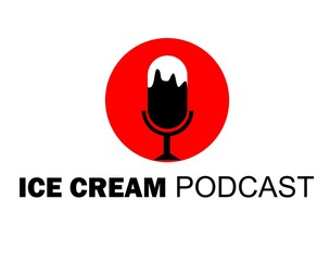 ice cream podcast logo design concept