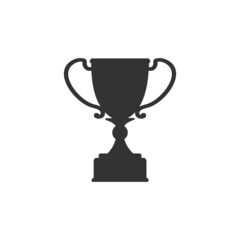 Best simple championship or competition trophy isolated white background. Flat style cup trophy icon. Vector illustration
