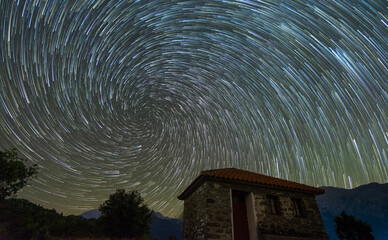 Vardousia mountain vortex star trail