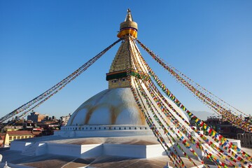 Boudha bodhnath Boudhanath stupa prayer flags Kathmandu