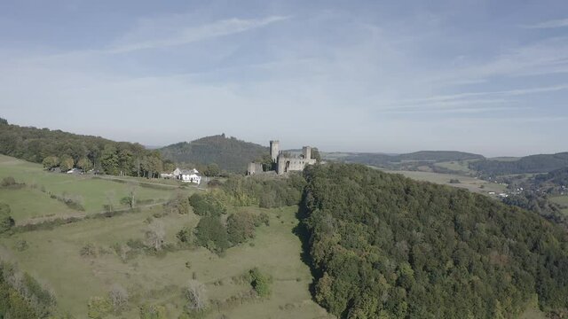 Panorama Luftbildvideo Raw Video D-Log 10Bit Drohnenvideo Gerolstein Kasselburg Eifel Pelm 