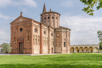 Fototapeta premium south-western view of Holy Virgin Sanctuary church, Castelleone, Italy