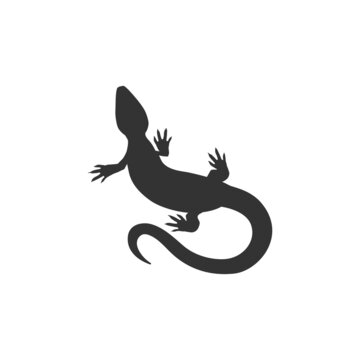 Lizard logo icon in flat style. Vector illustration