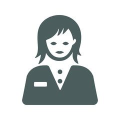 Businesswoman, teacher icon. Simple editable vector illustration.