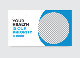 Medical healthcare youtube thumbnail design, youtube thumbnail design template, web banner design