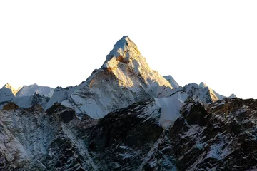 Photo sur Plexiglas Ama Dablam Ama Dablam isolated on white, Nepal Himalayas mountains