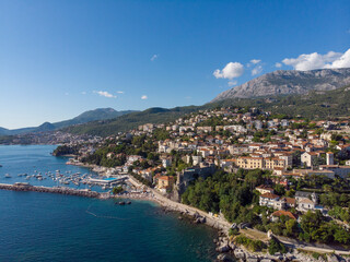 Naklejka premium Aerial view of city Herceg Novi in Montenegro