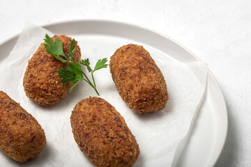 Homemade ham croquettes