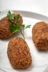 Homemade ham croquettes
