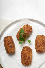 Homemade ham croquettes
