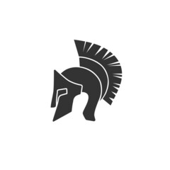 Spartan helmet silhouette. Helmet icon. Black helmet. Helmet logo. Vector