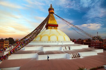 Boudha boudhanath stupa sunset Nepal buddhism Kathmandu