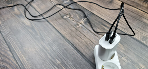 The Wired charging. Charger for gadgets. Charger for the device.