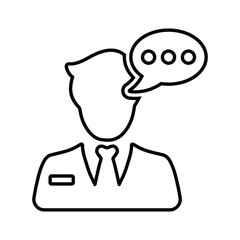 Chat, customer support line icon. Outline vector.
