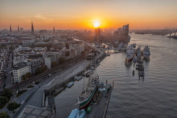 Hamburg, Germany, Panorama of the Harbour and the city