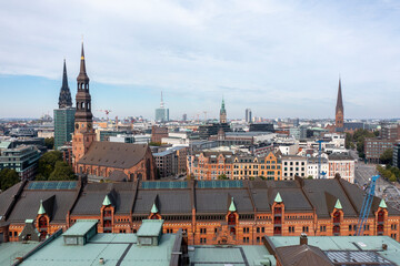 Hamburg, Germany, Panorama of the Harbour and the city