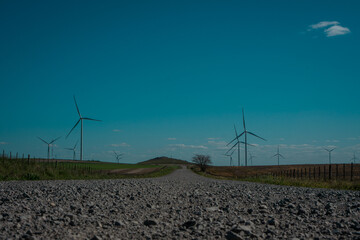 wind turbines in the fields