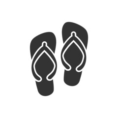 Slipper flip flops vector icon design silhouette