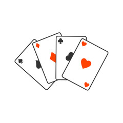 Playing cards in flat style, vector icon
