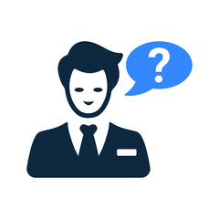 Customer service, question icon. Simple editable vector illustration.